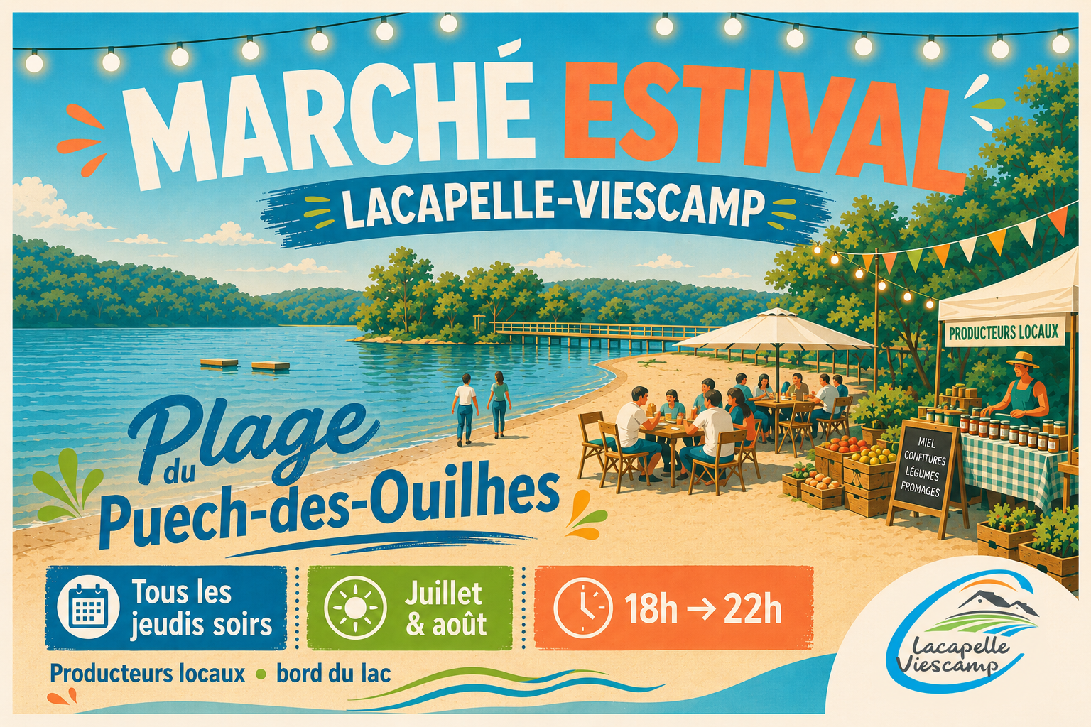 Marché estival de Lacapelle-Viescamp